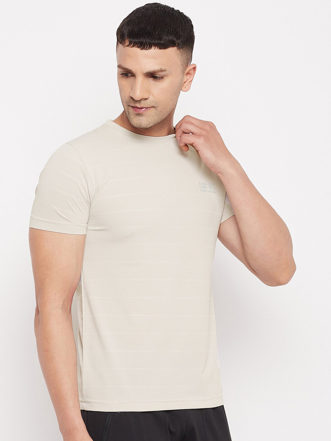 

FirstKrush Men Grey Striped T-shirt