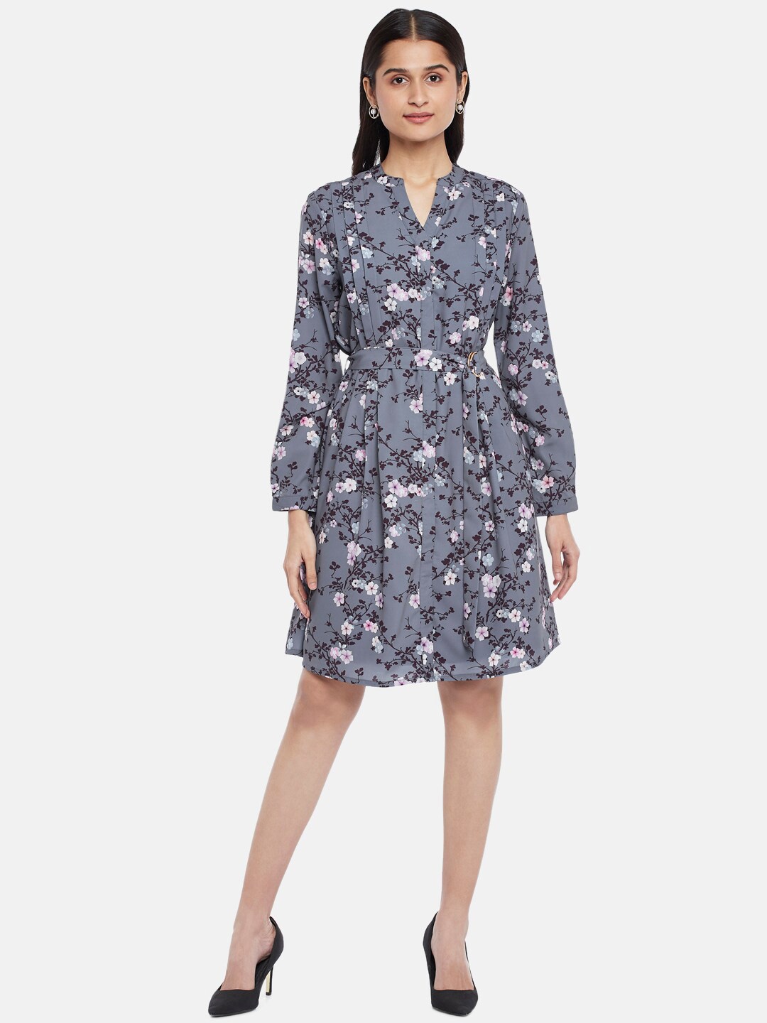 

Annabelle by Pantaloons Women Grey Floral Formal Dress