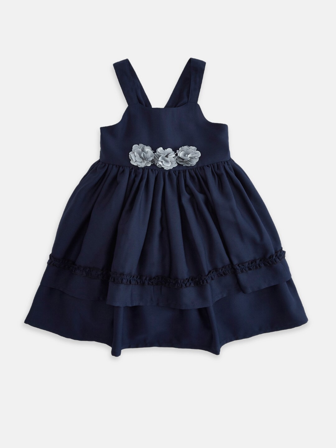 

Pantaloons Baby Girls Navy Blue Fit & Flare Dress