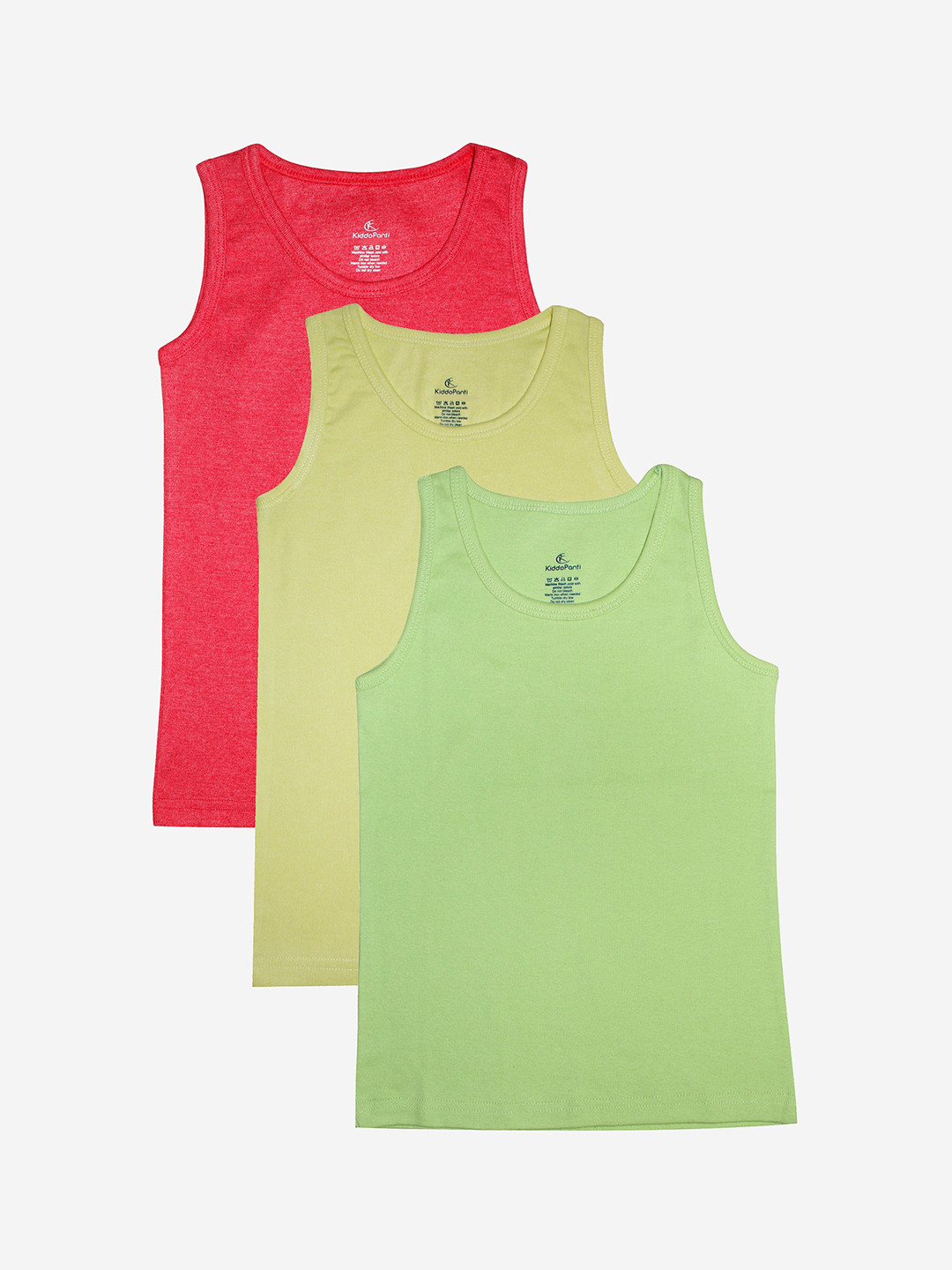 

KiddoPanti Boys Pack Of 3 Assorted Pure Cotton Basic Innerwear Vests