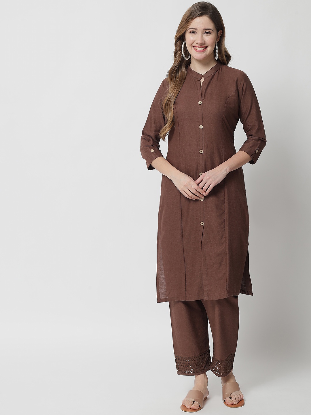 

Vastraa Fusion Women Brown Kurta with Trousers