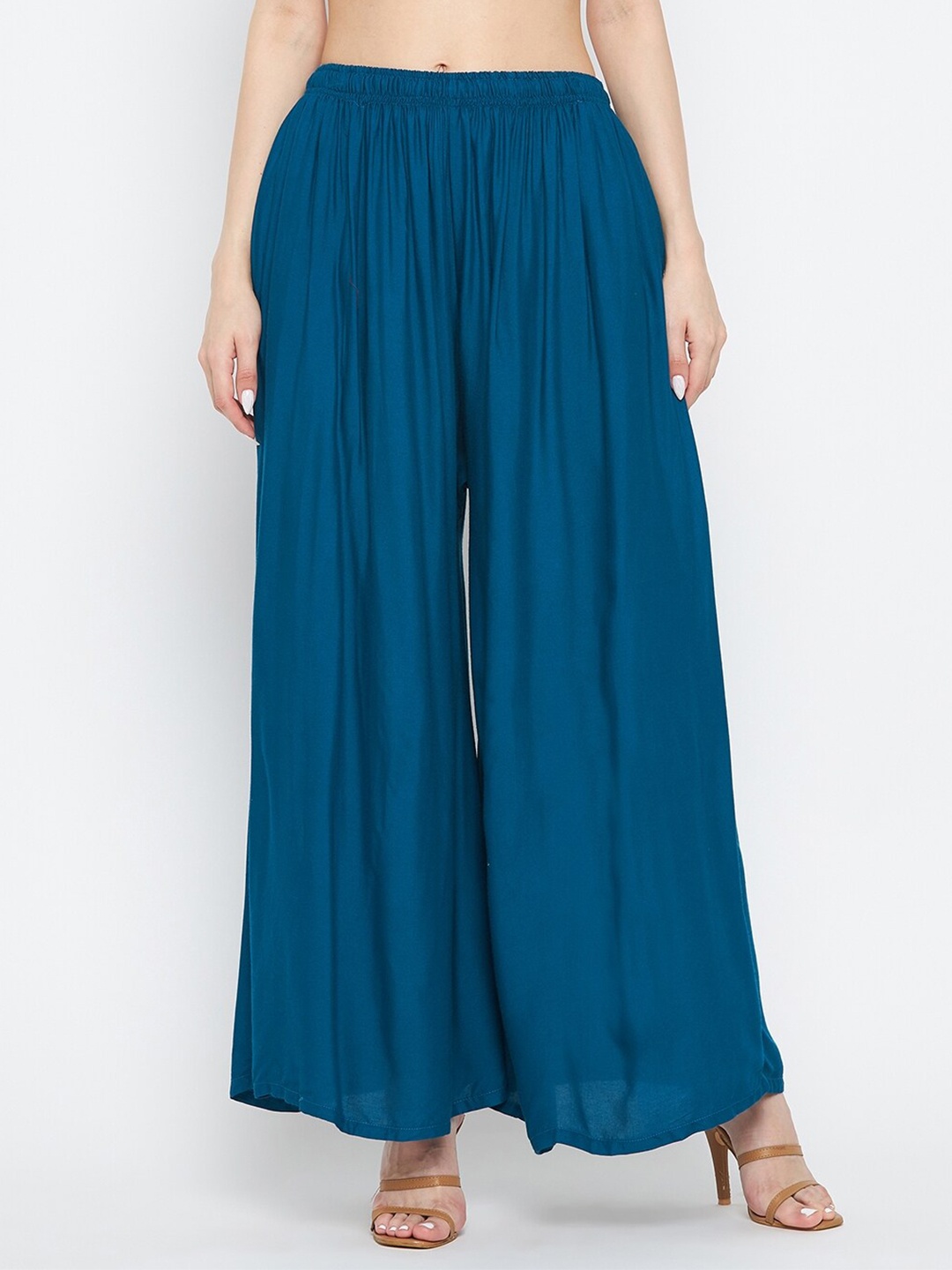 

Clora Creation Women Teal Flared Ethnic Palazzos