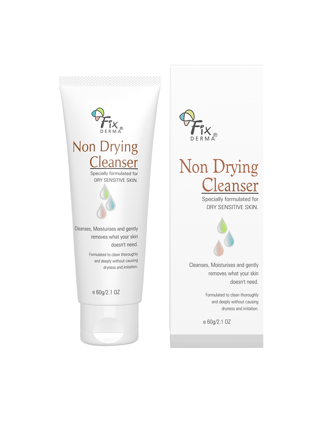 

FIXDERMA Soap-Free PH Balanced Non Drying Face Cleanser For Pore-Refining - 60g, White