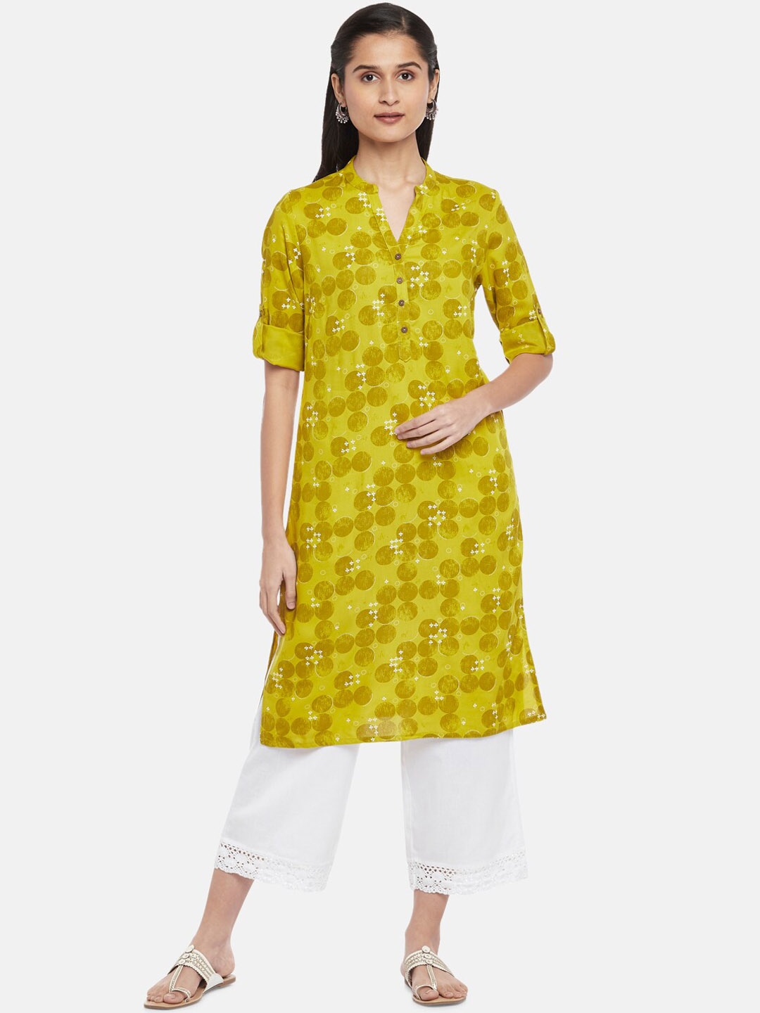

RANGMANCH BY PANTALOONS Women Green Printed Kurta