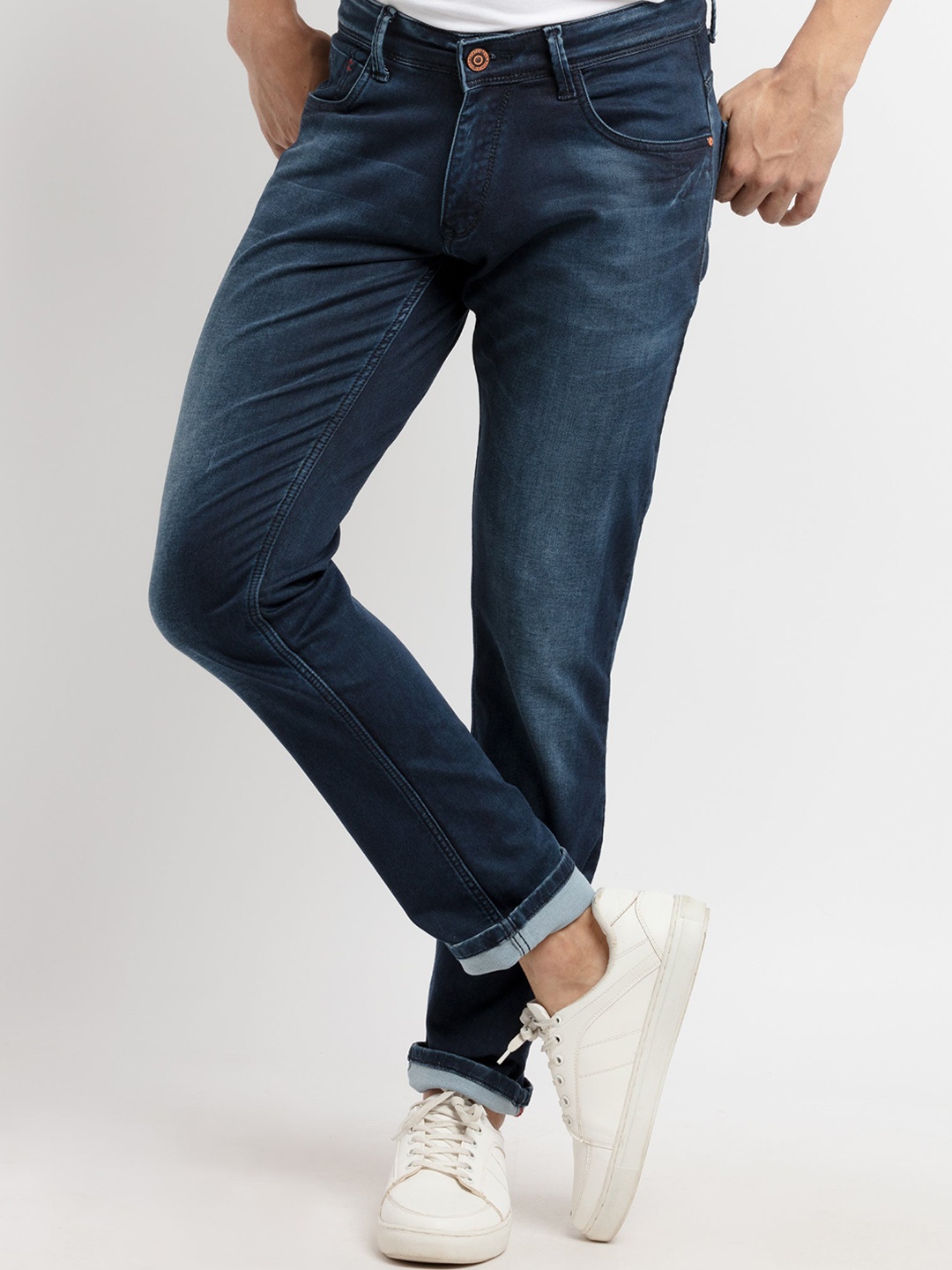 

Status Quo Men Blue Solid Mid Rise Slim Fit Light Fade Stretchable Jeans