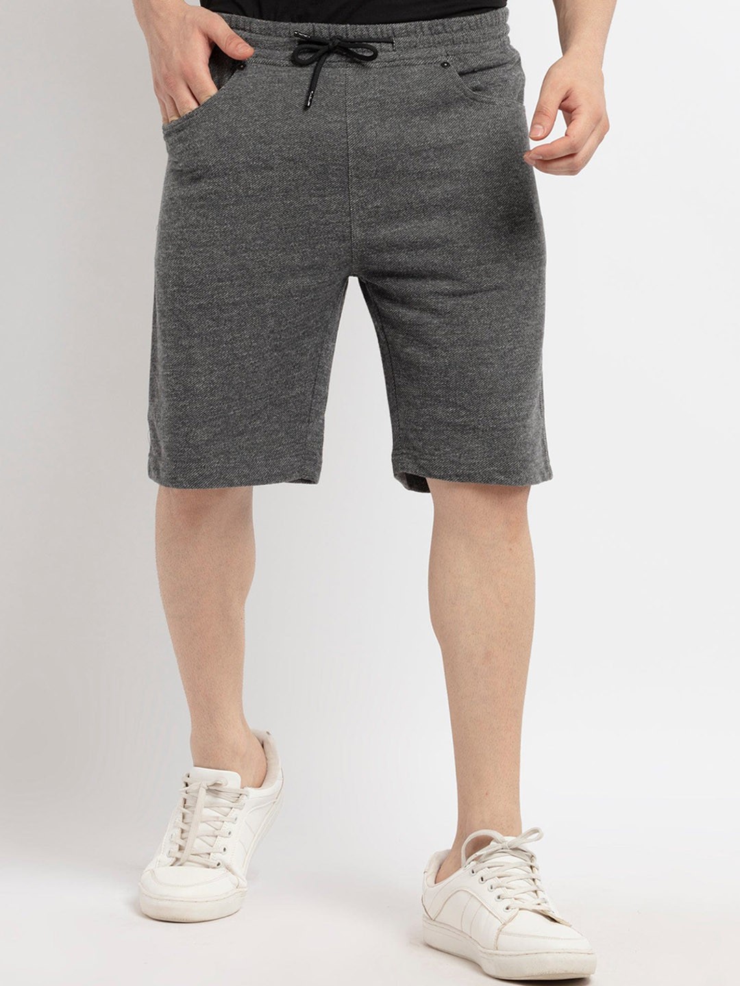 

Status Quo Men Black Solid Cotton Shorts