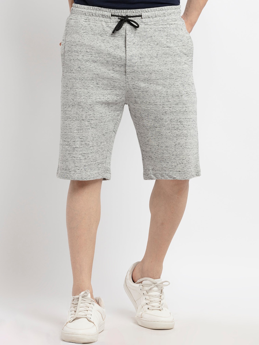 Status Quo Men Grey Solid Shorts