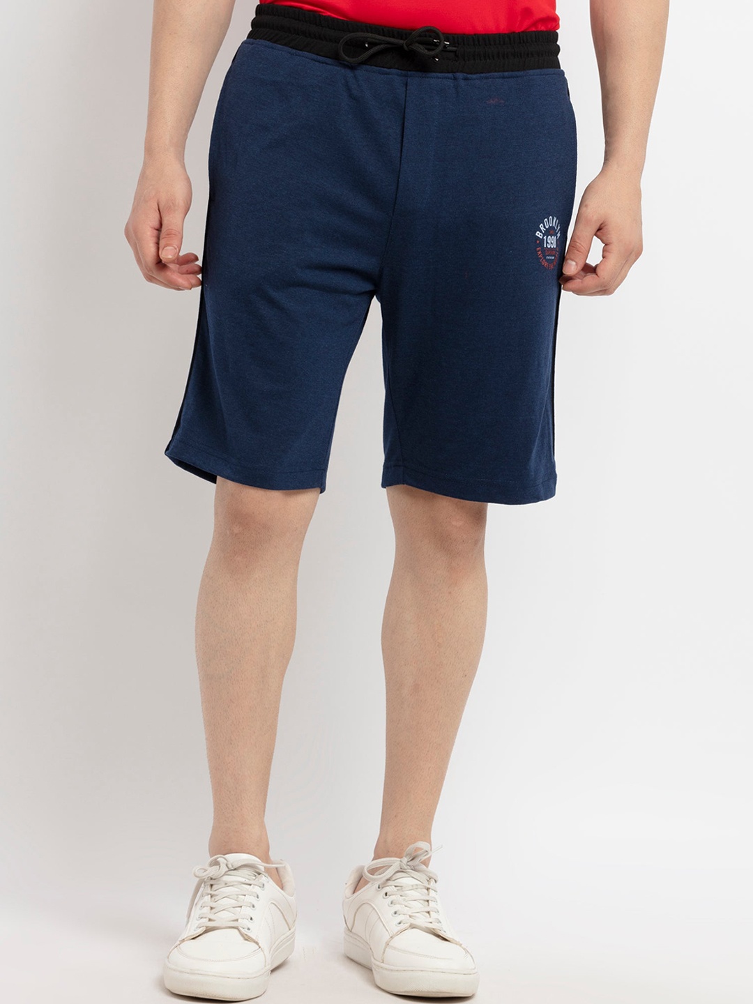 

Status Quo Men Blue Solid Cotton Shorts
