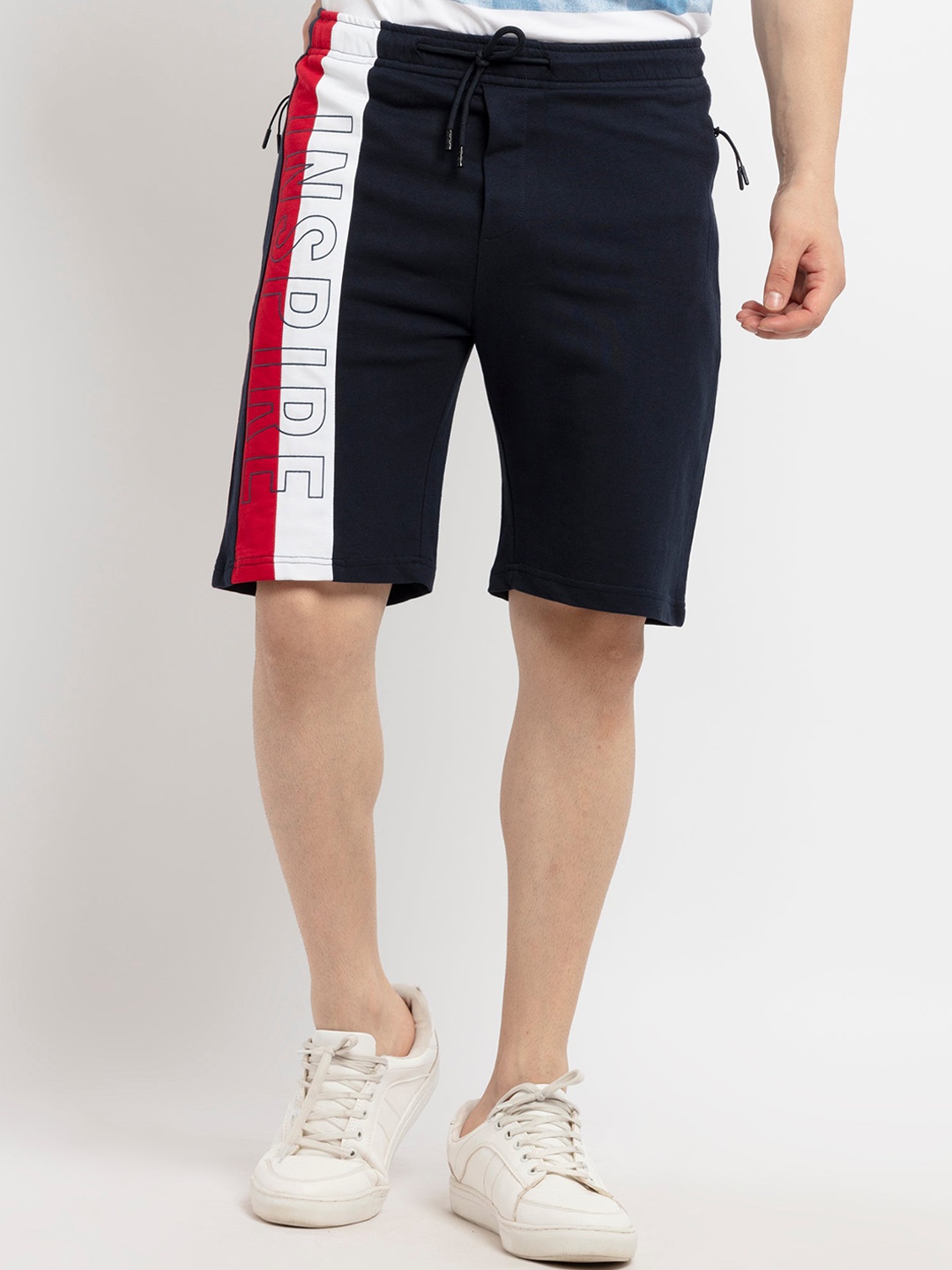 Status Quo Men Navy Blue Shorts