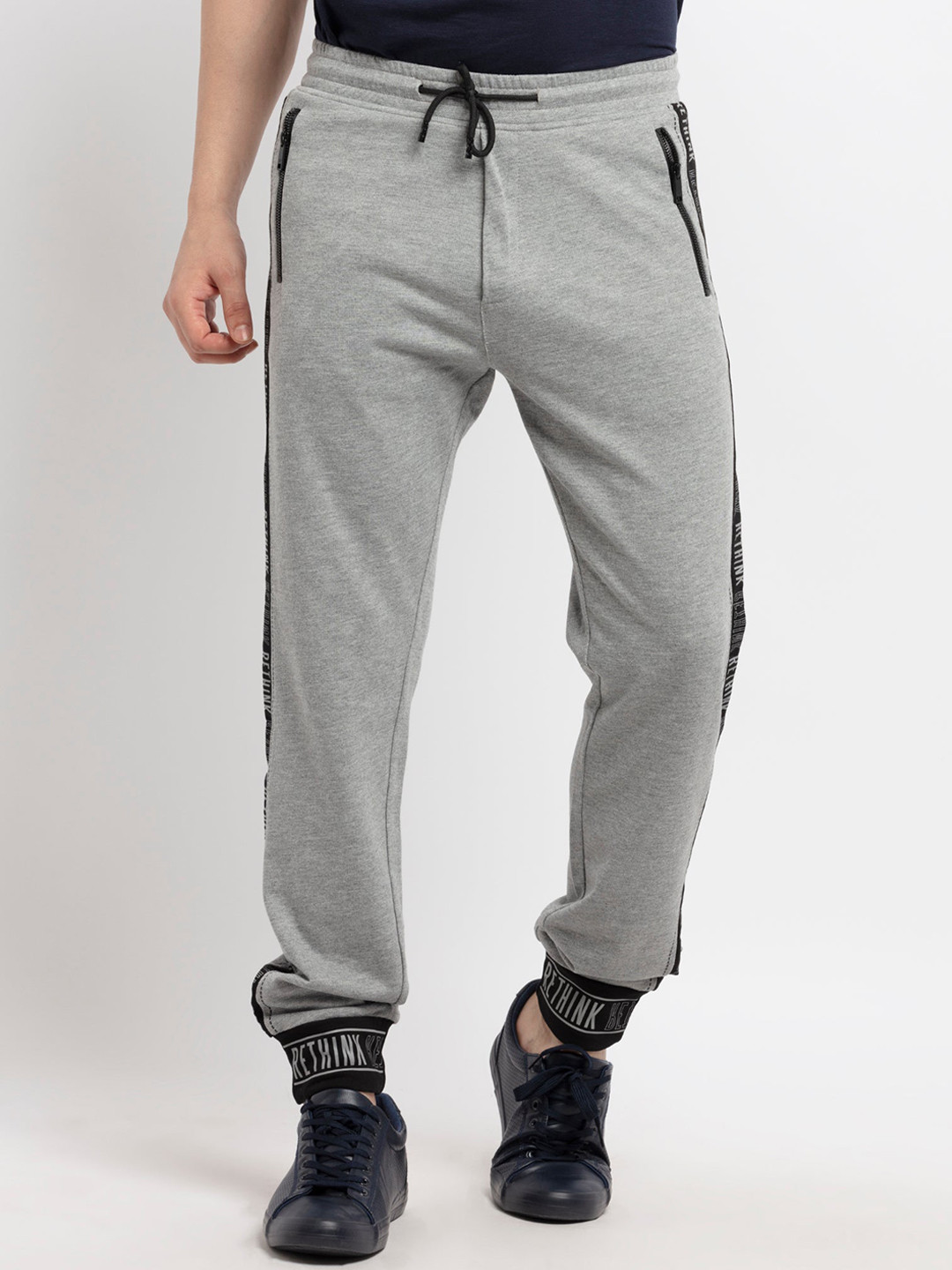 

Status Quo Men Grey Melange Solid Joggers