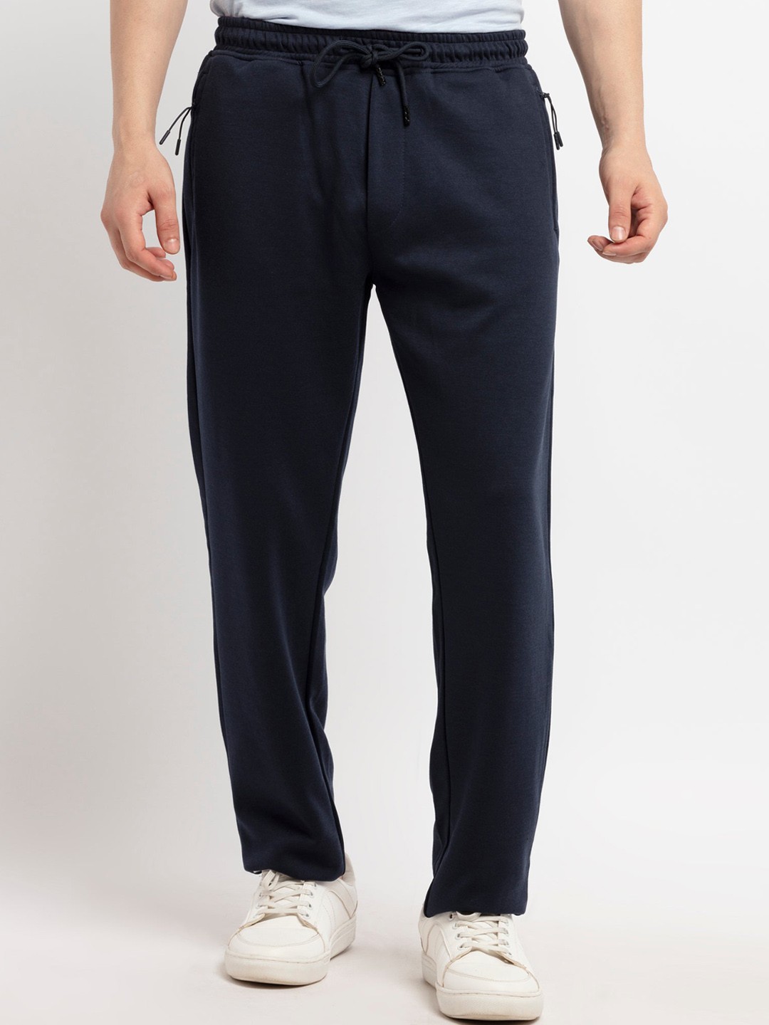 

Status Quo Men Navy Blue Solid Track Pants