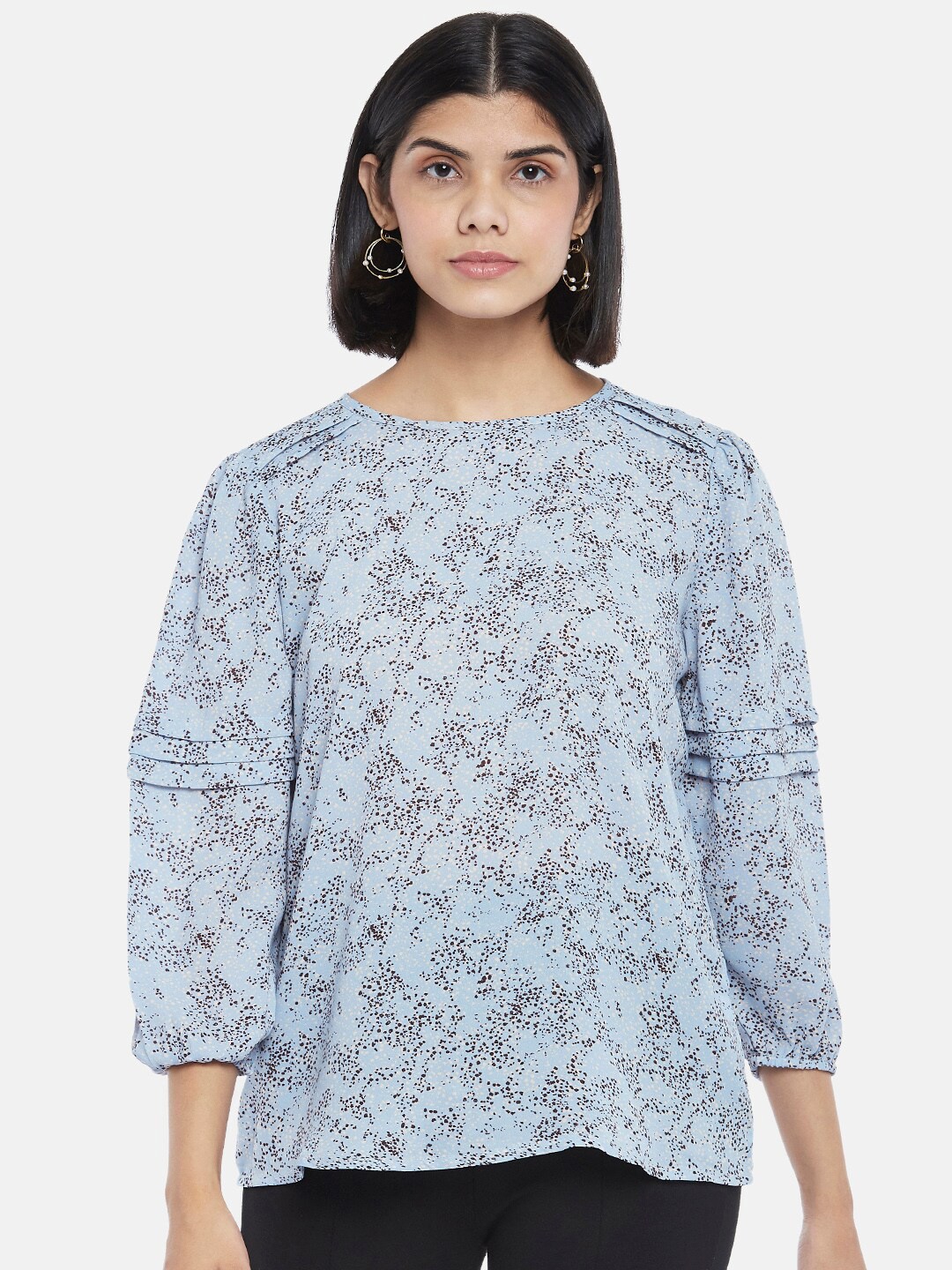 

Annabelle by Pantaloons Women Blue Floral Printed Top