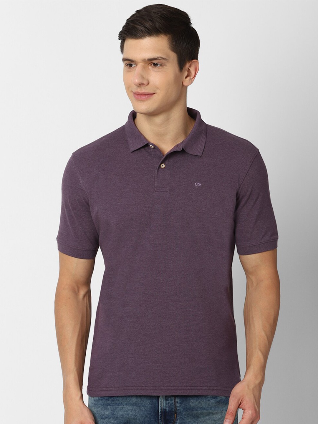 

Peter England Casuals Men Purple Polo Collar T-shirt
