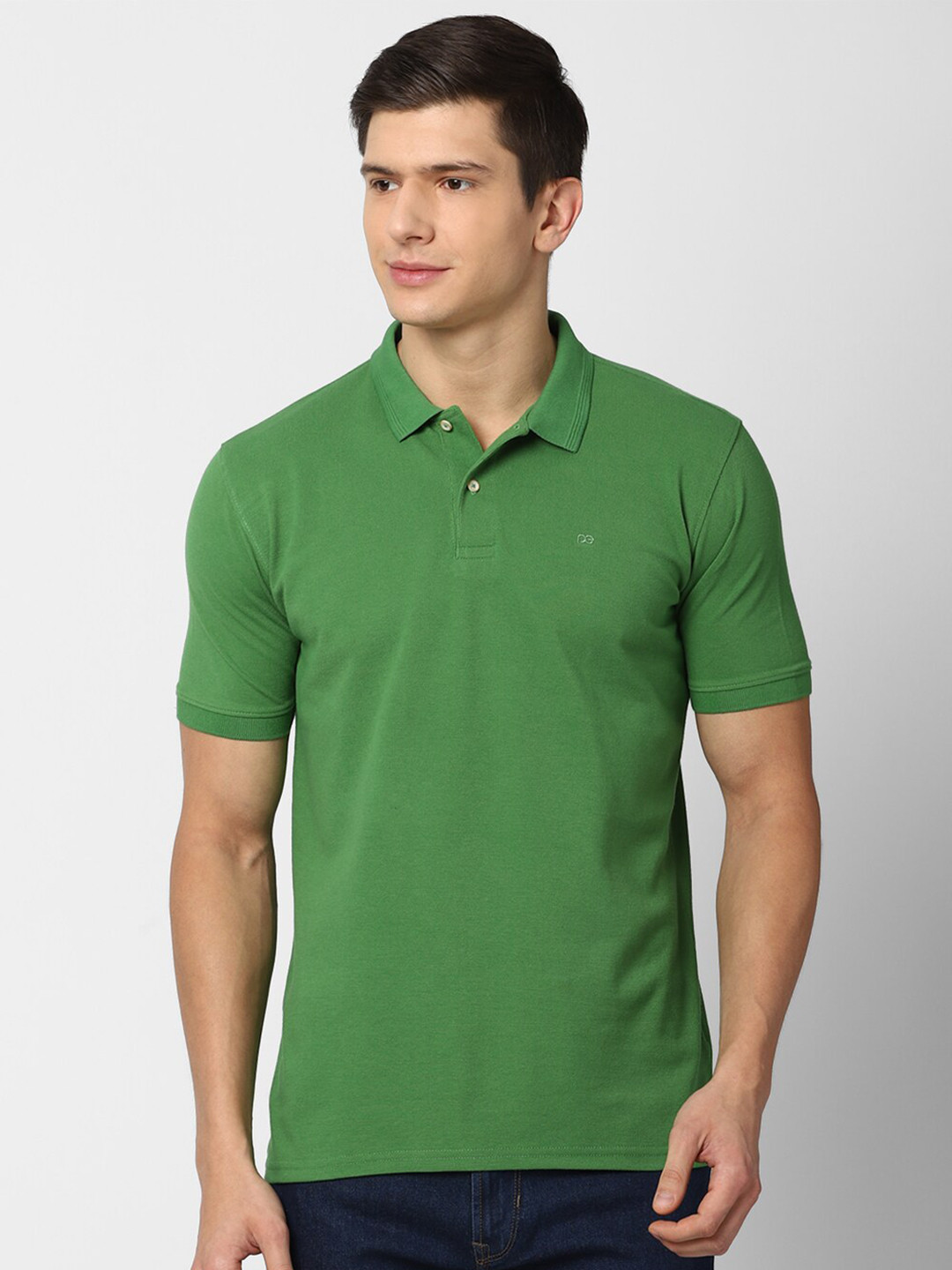 

Peter England Casuals Men Green Polo Collar T-shirt