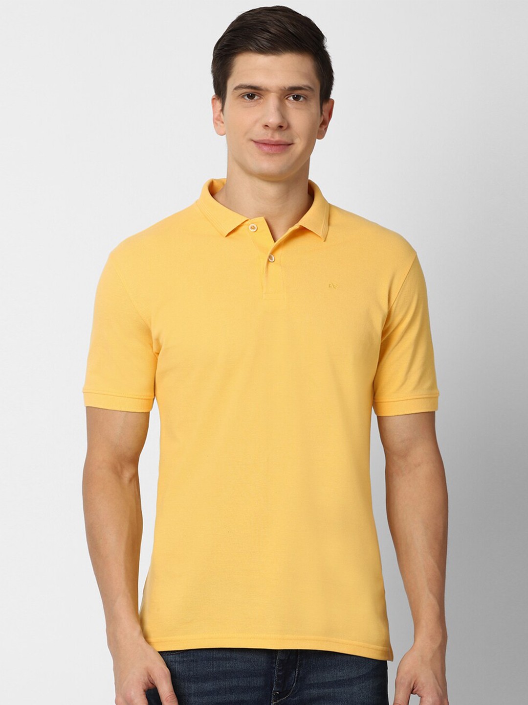 

Peter England Casuals Men Yellow Polo Collar T-shirt