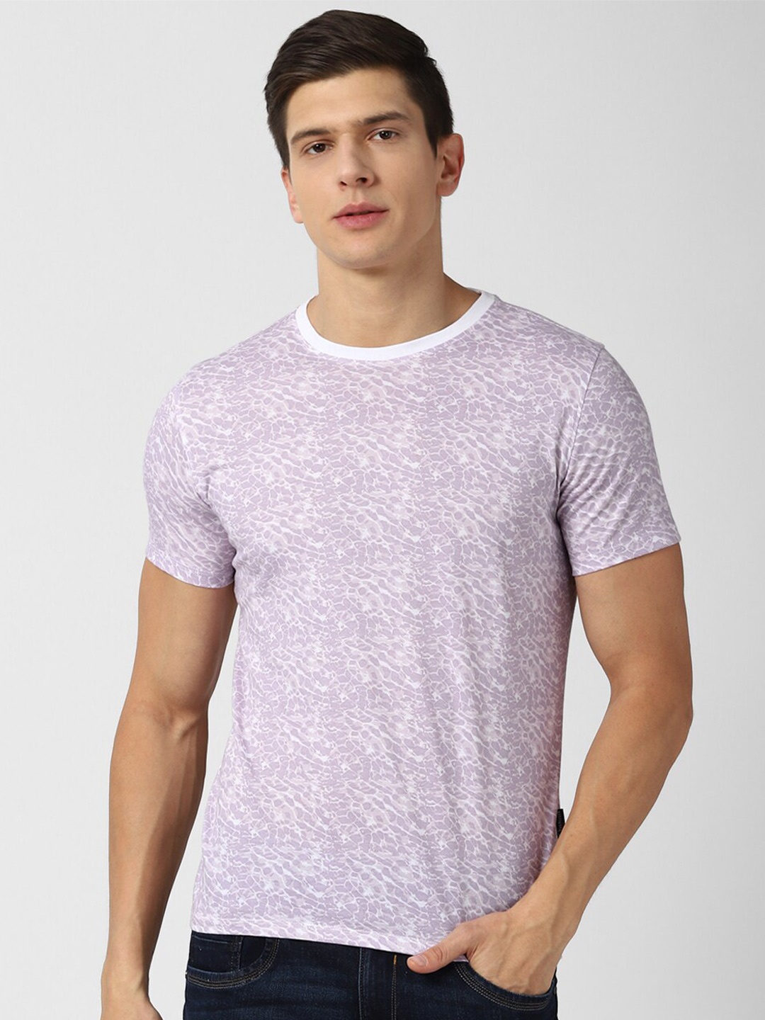 

V Dot Men Purple Slim Fit T-shirt