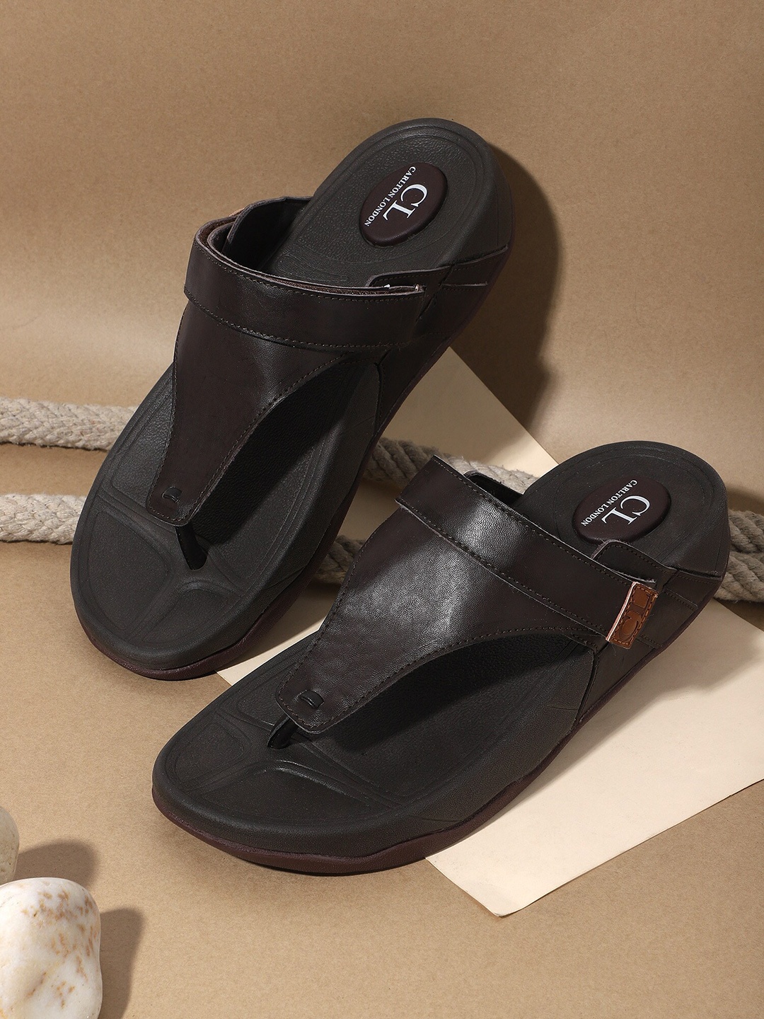 

Carlton London Men Brown Comfort Sandals