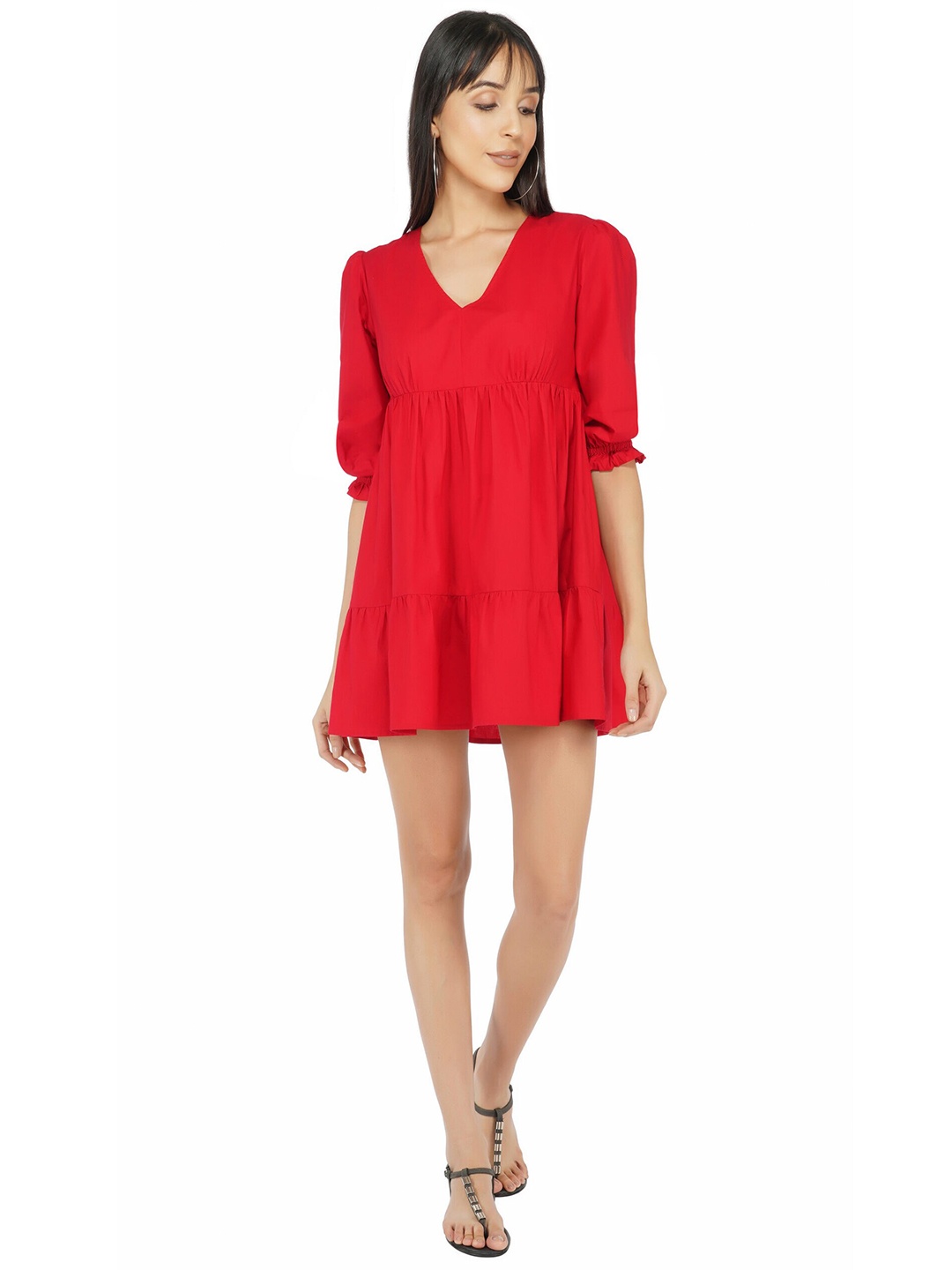 

THE CLOTHING FACTORY Women Red A-Line Mini Dress