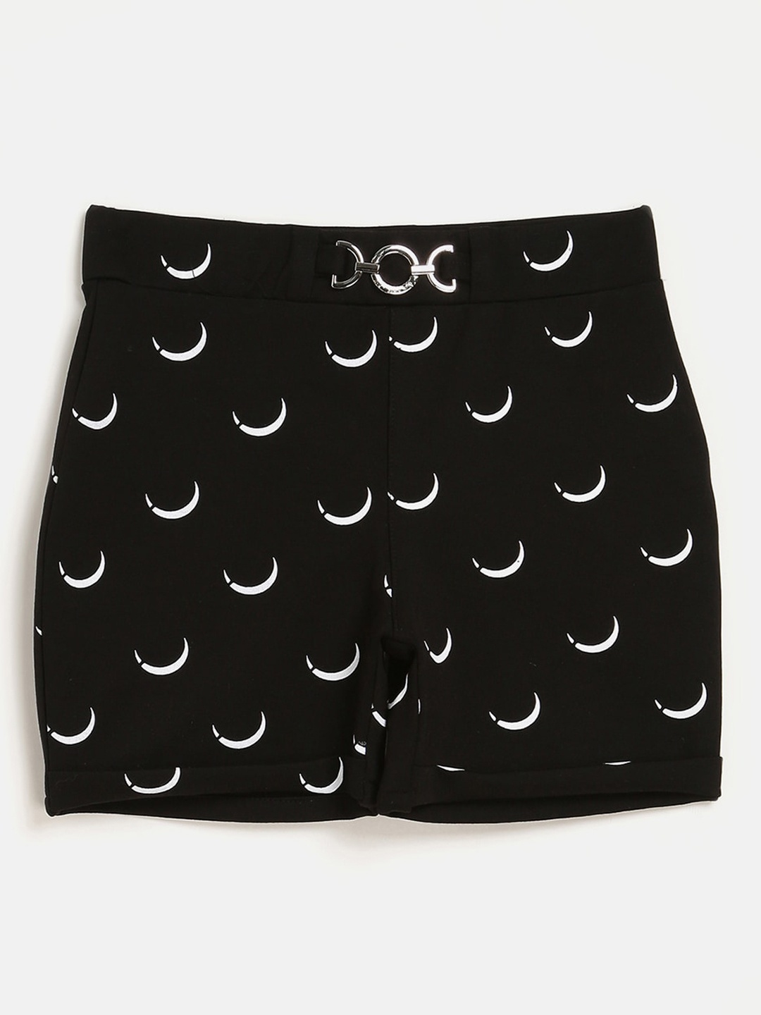 

V2 Value & Variety Girls Black Conversational Printed Hot Pants Shorts