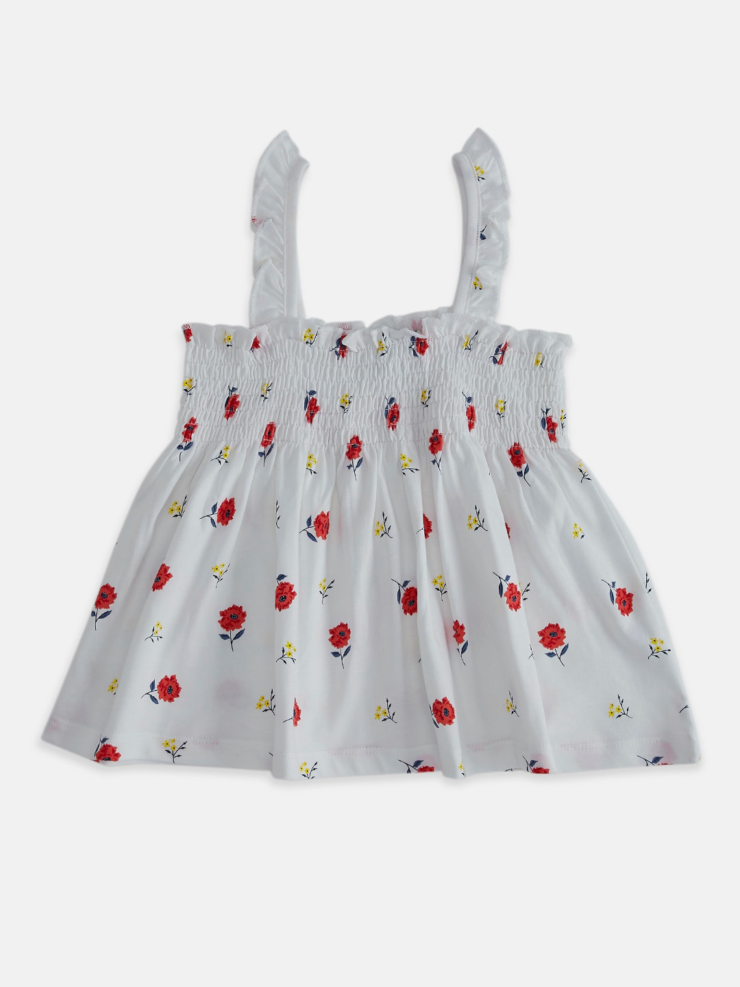 

Pantaloons Baby Girls White & Red Floral Print Crop Top