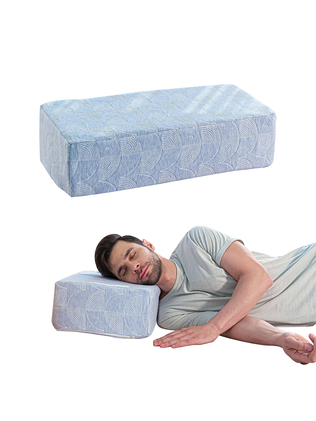 

The White Willow Unisex Green & White Printed foam Large Cube Pillows