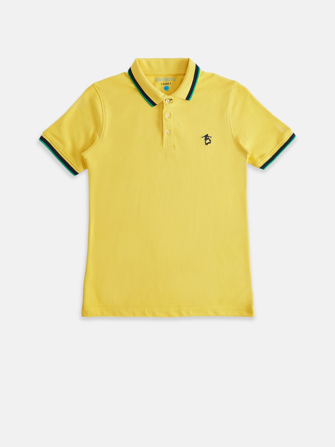 

Pantaloons Junior Boys Yellow Polo Collar Cotton T-shirt