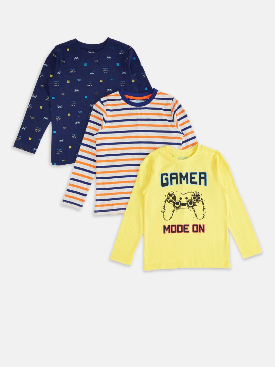 

Pantaloons Junior Boys Multicoloured Set Of 3 Printed Cotton T-shirt, Multi