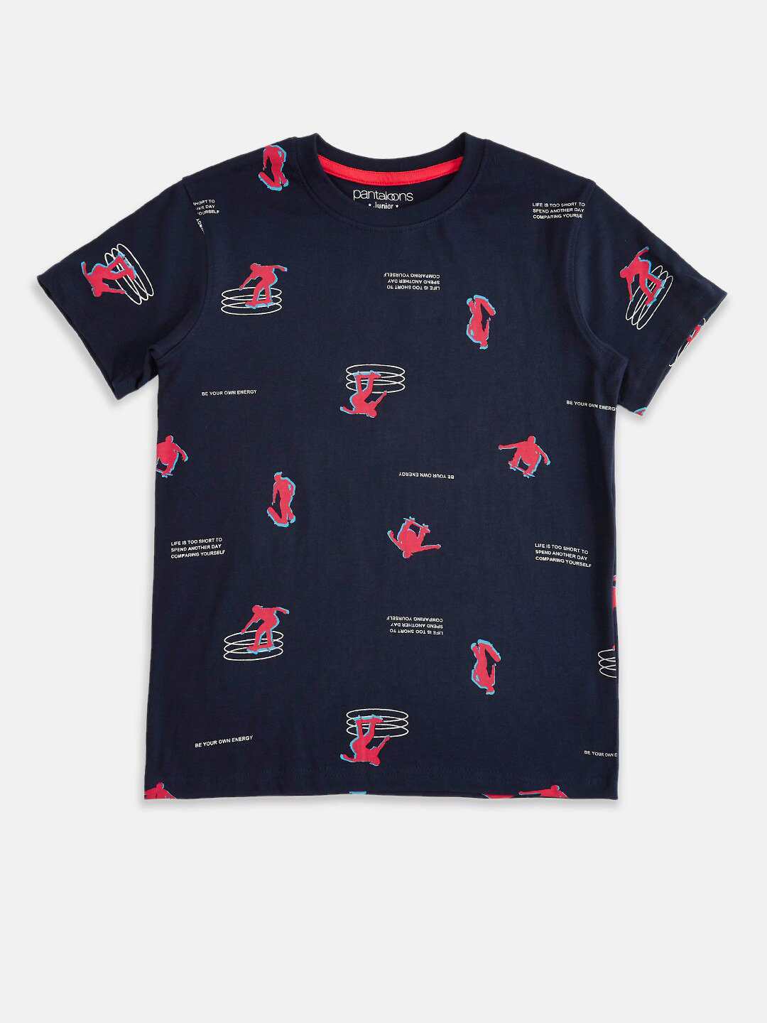 

Pantaloons Junior Boys Navy Blue Printed T-shirt