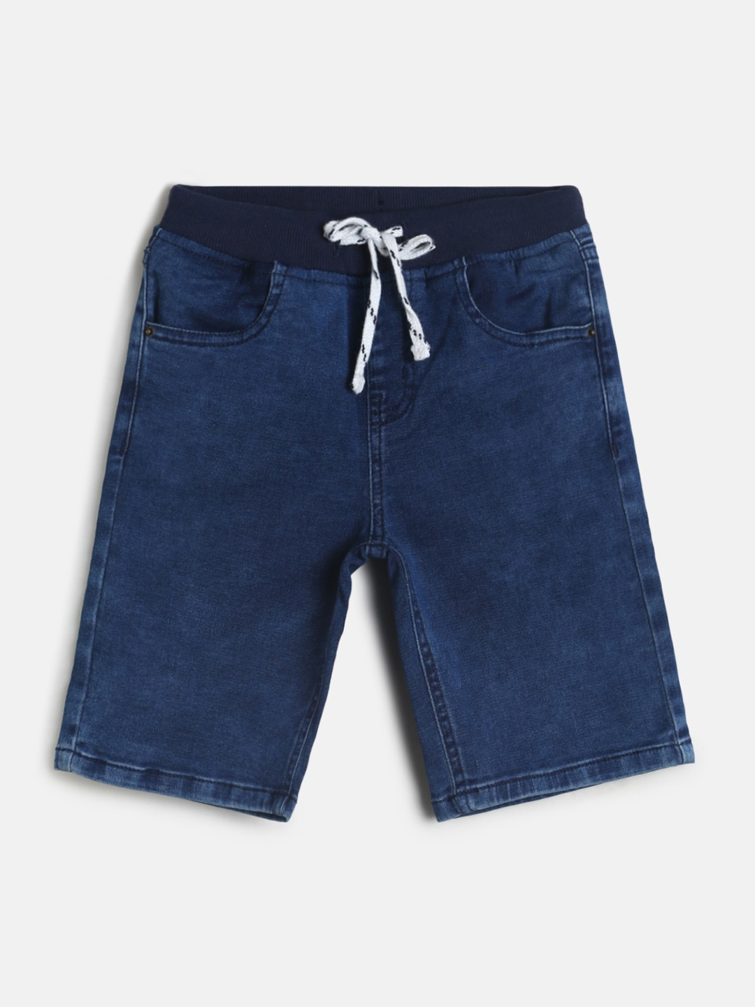 

TALES & STORIES Boys Blue Solid Denim Shorts