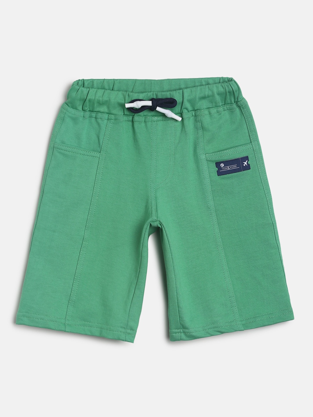 

TALES & STORIES Boys Green Cotton Shorts