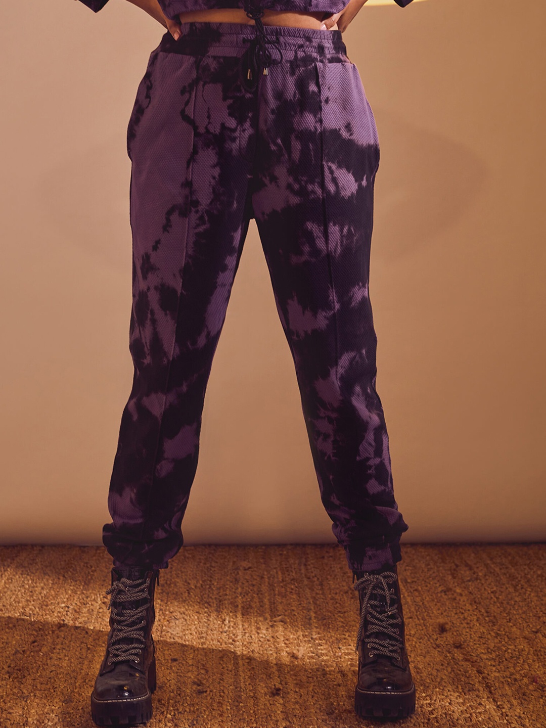 

THE CLOTHING FACTORY Women Tie-Dye Joggers, Purple
