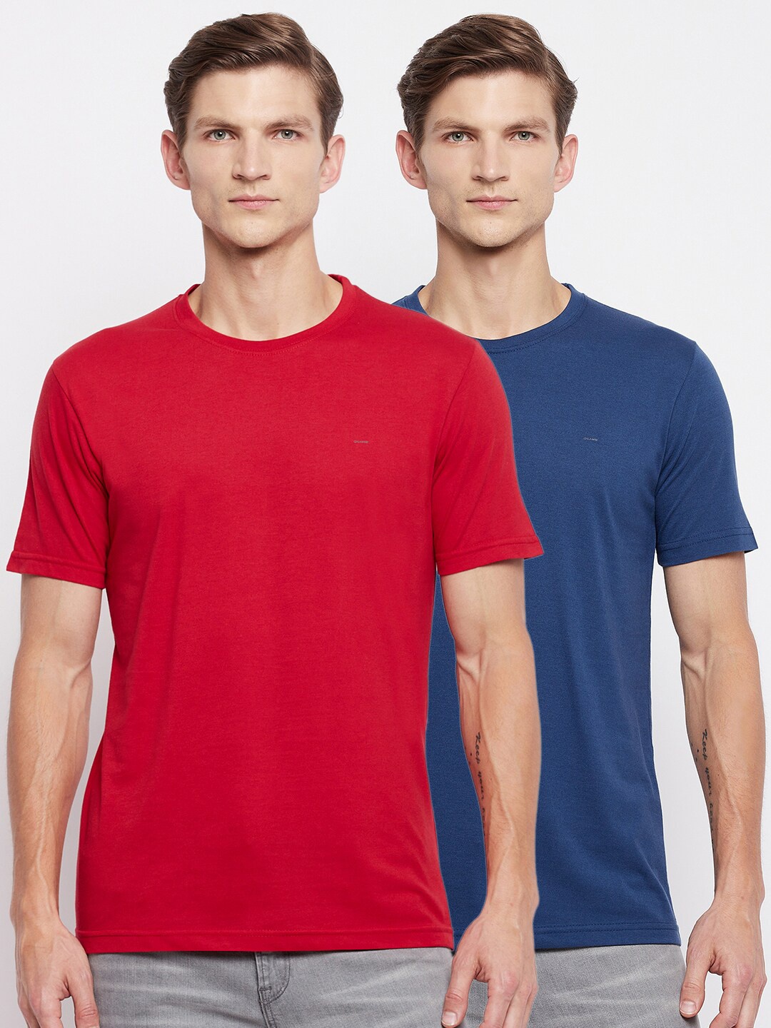

Okane Men Pack Of 2 Red & Blue T-shirt