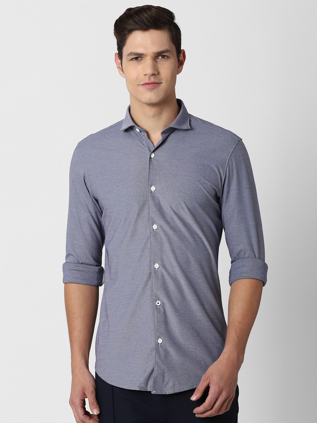 

Peter England Men Blue Slim Fit Casual Shirt