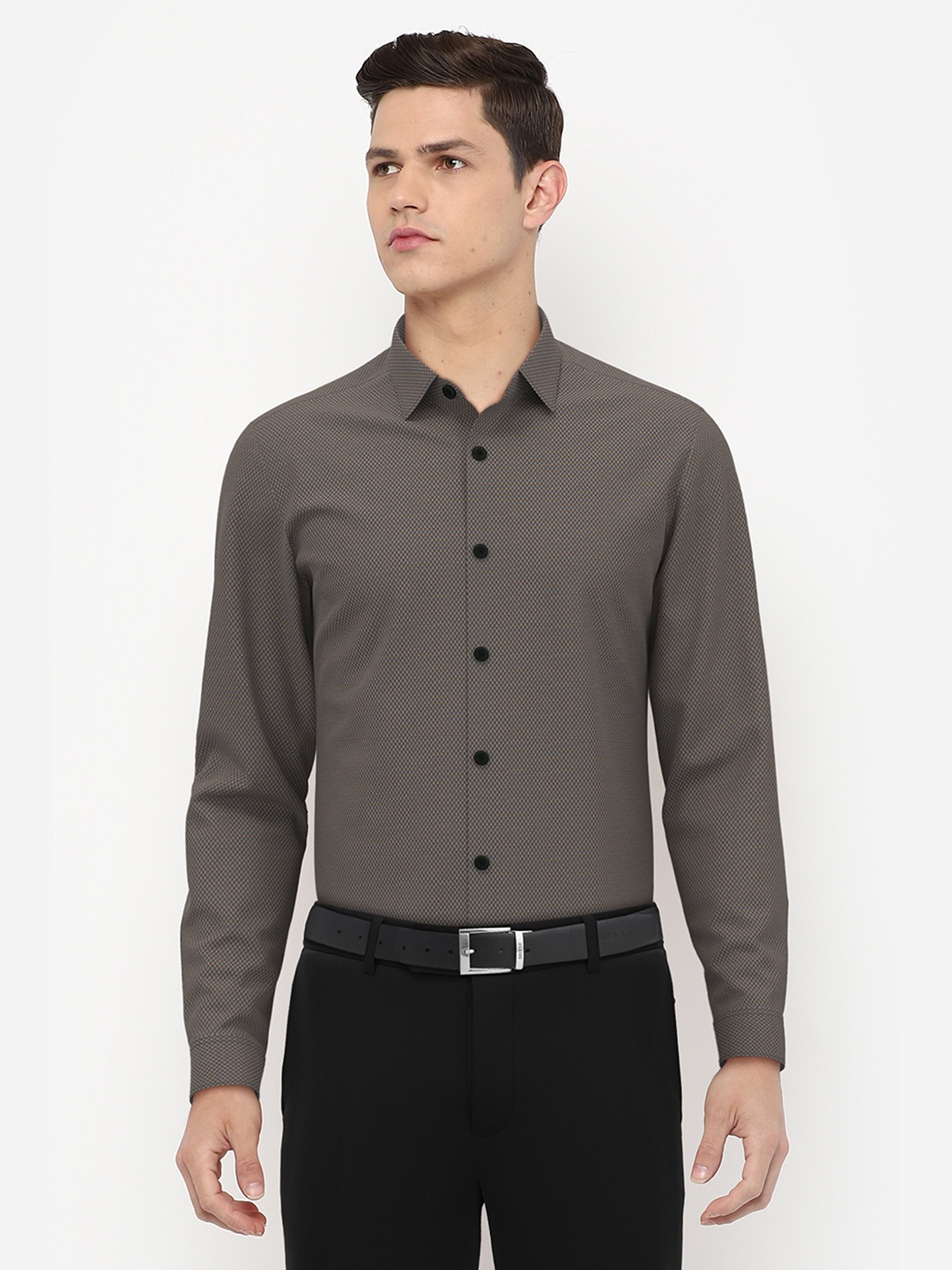 

Peter England Men Grey Printed Slim Fit Printed Casual Shirt