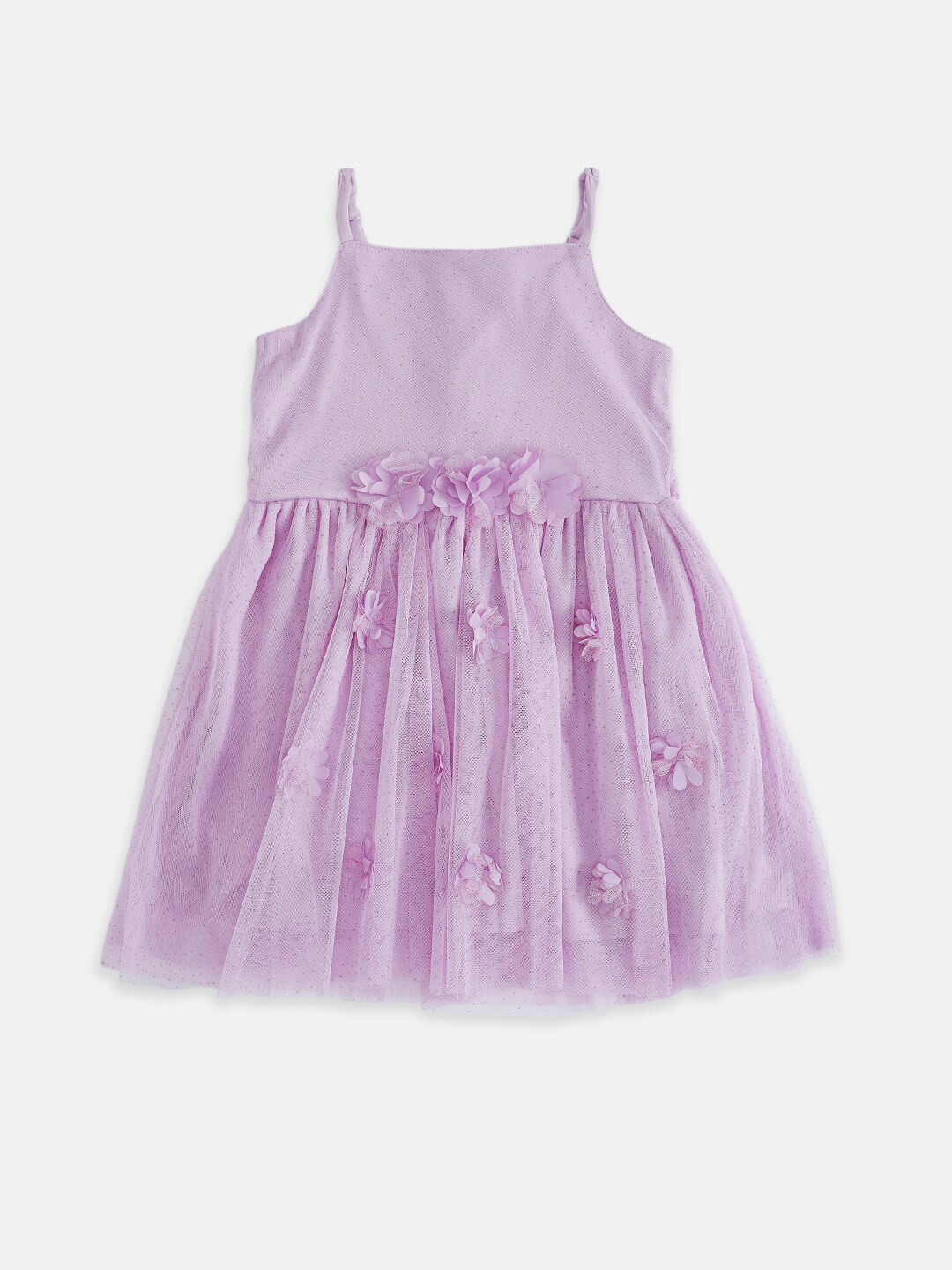 

Pantaloons Junior Lavender Floral Satin Fit and Flare Dress