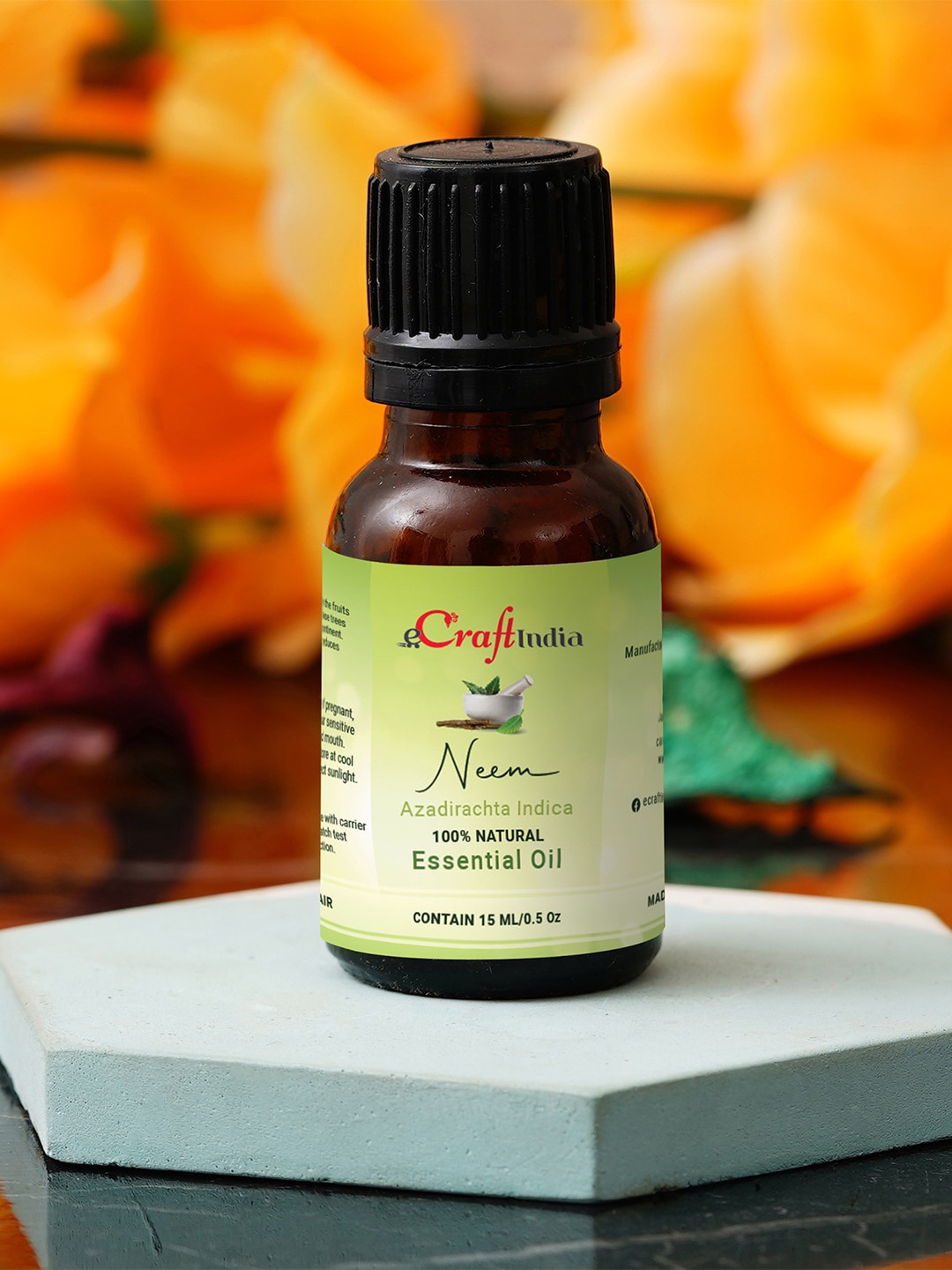 

eCraftIndia Neem 100% Natural Essential Oil for Skin & Hair - 15 ml, Brown