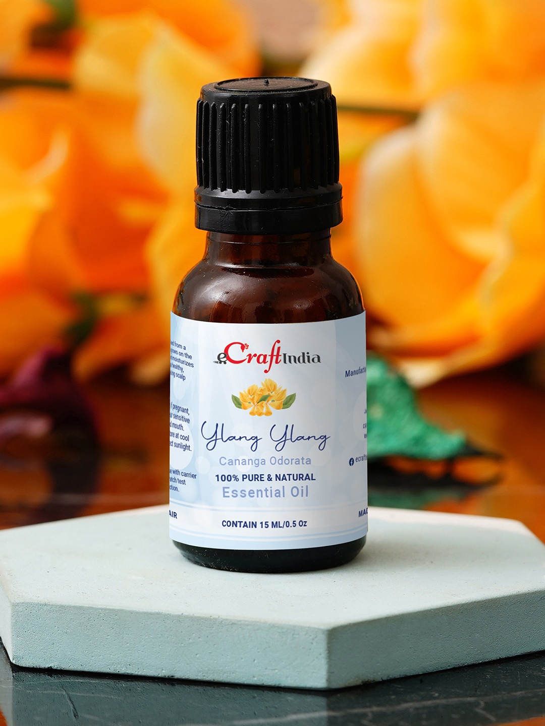 

eCraftIndia Ylang 100% Natural Essential Oil for Skin & Hair - 15 ml, Multi