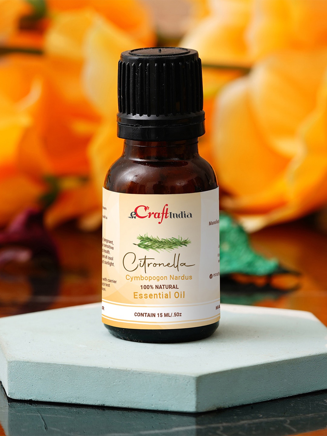 

eCraftIndia Citronella 100% Natural Essential Oil for Skin & Hair - 15 ml, Multi