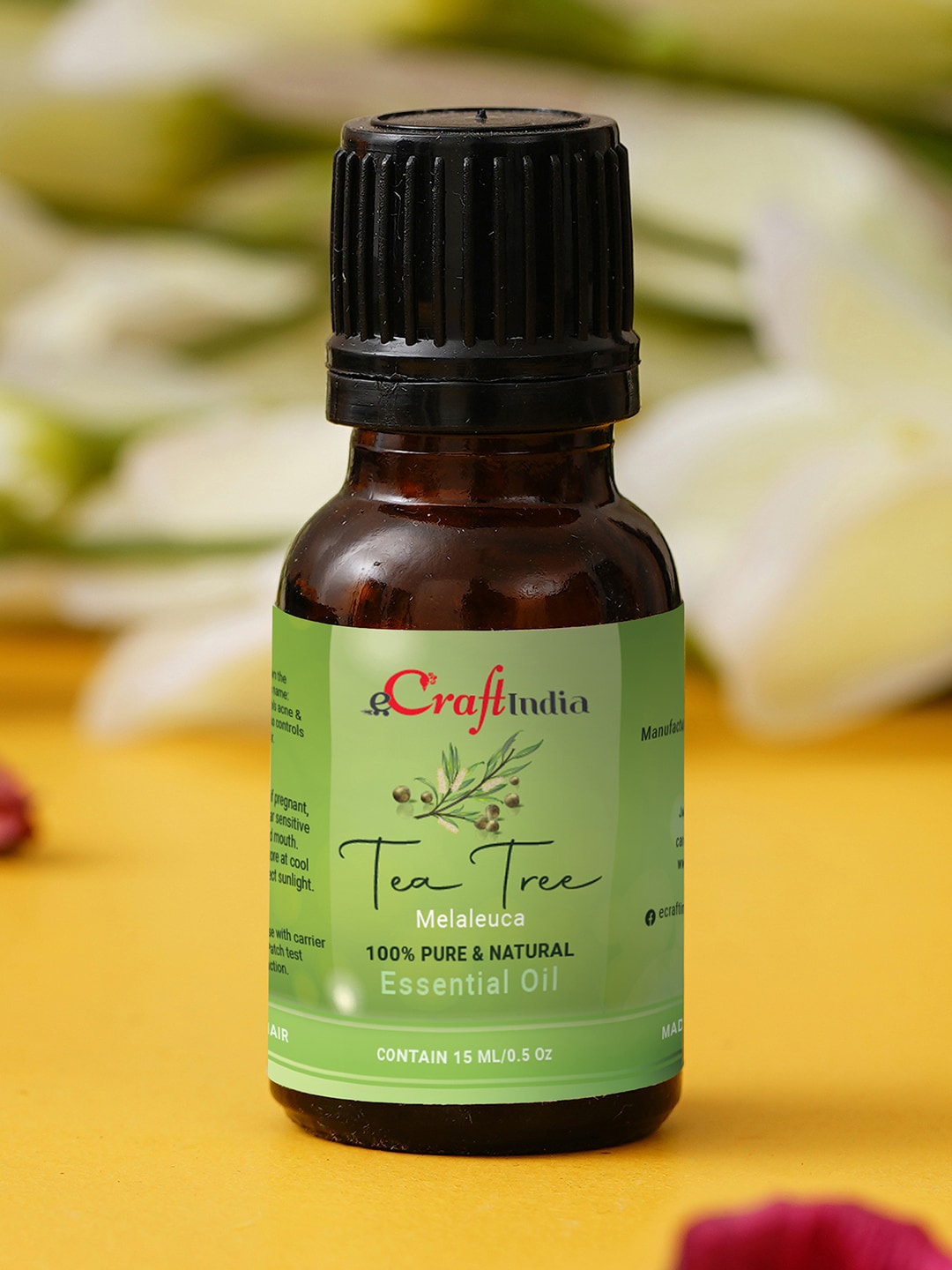 

eCraftIndia Tea Tree Essential Oil for Skin & Hair - 15 ml, Multi