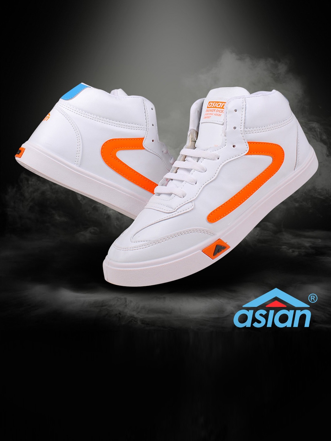 

ASIAN Men White Colourblocked Sneakers