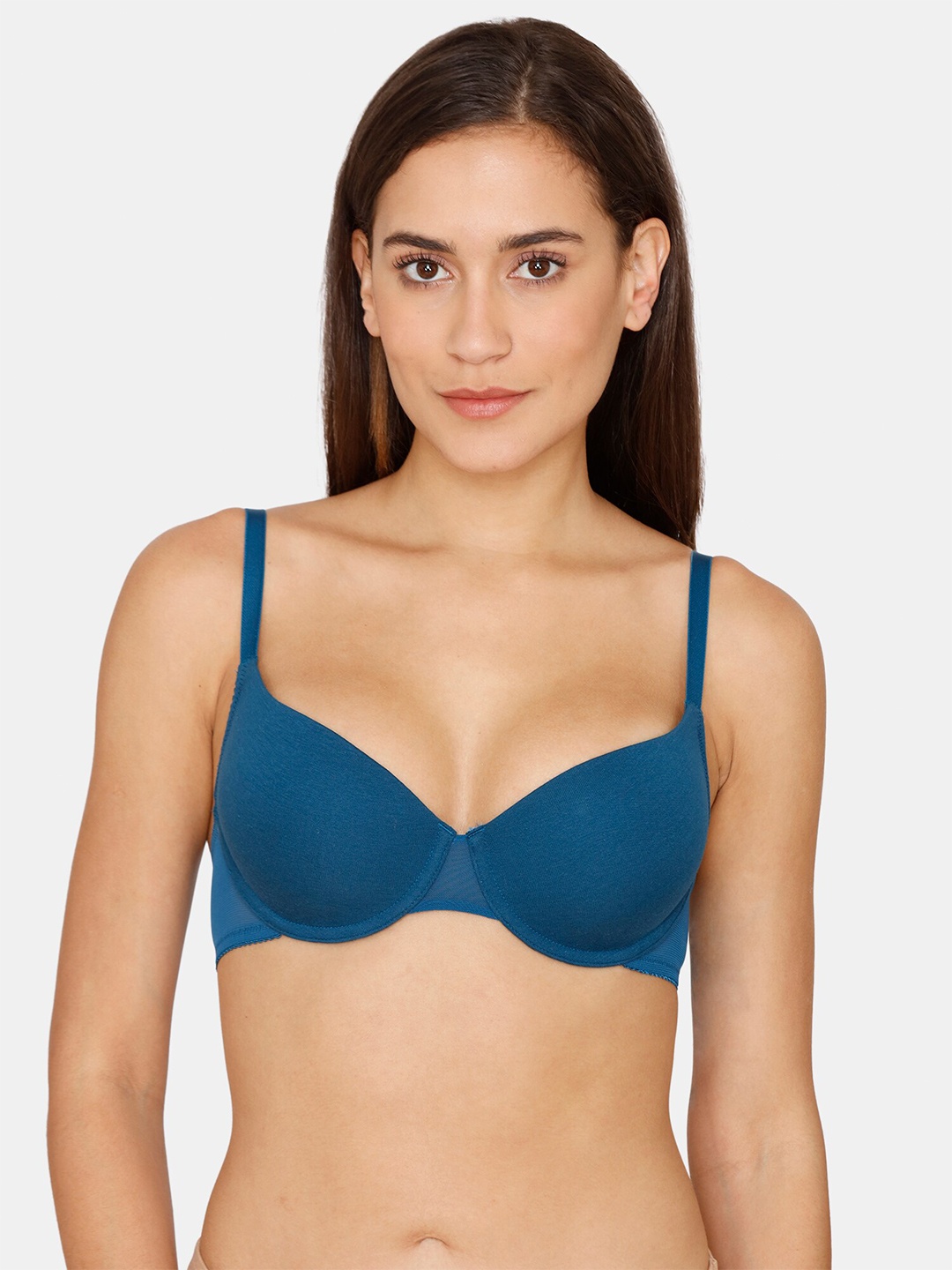 

Zivame Blue Non-Wired Lightly Padded Seamless T-Shirt Bra ZI10T6FASHABLUE