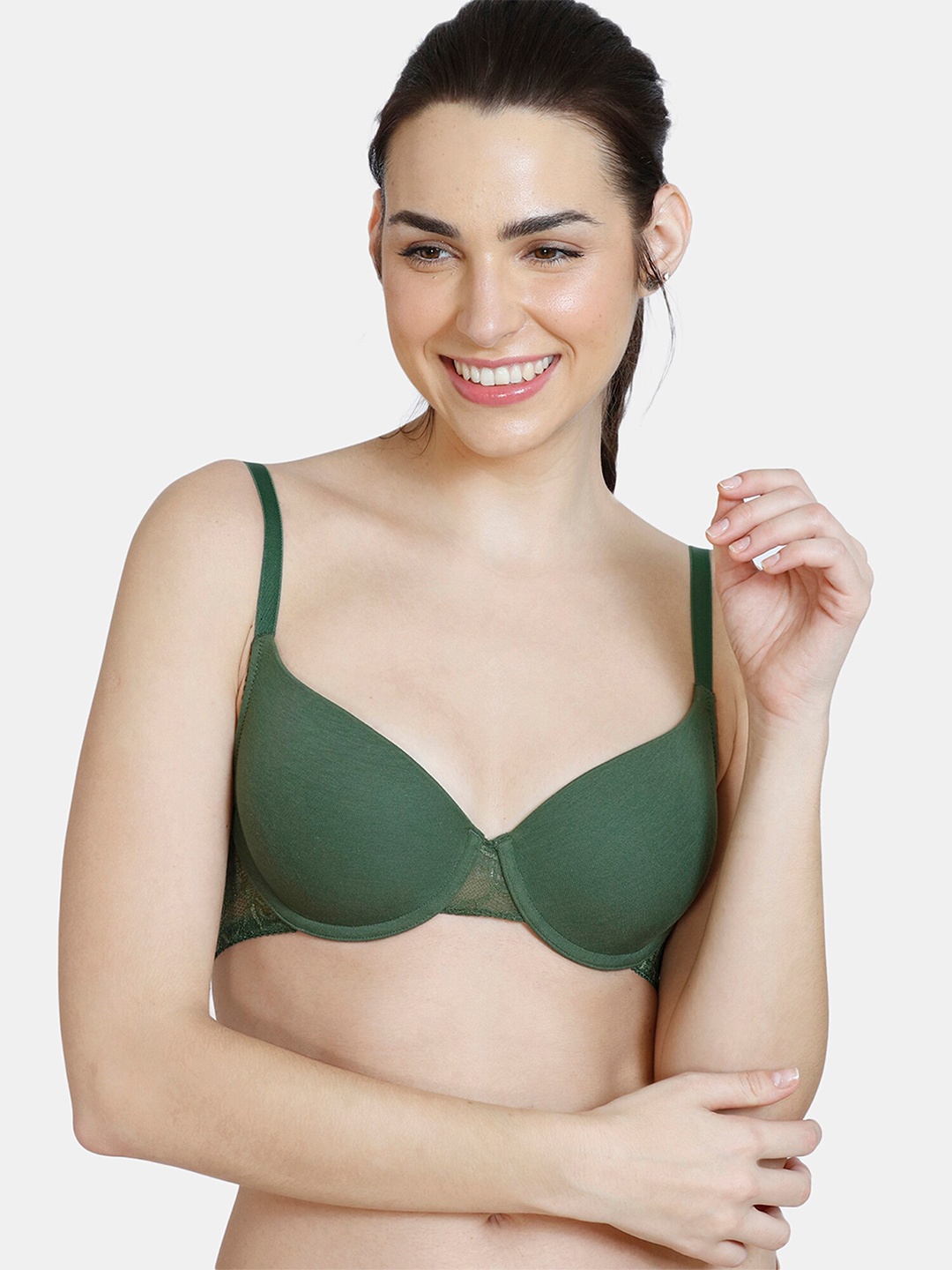 

Zivame Green Bra - Underwired Lightly Padded