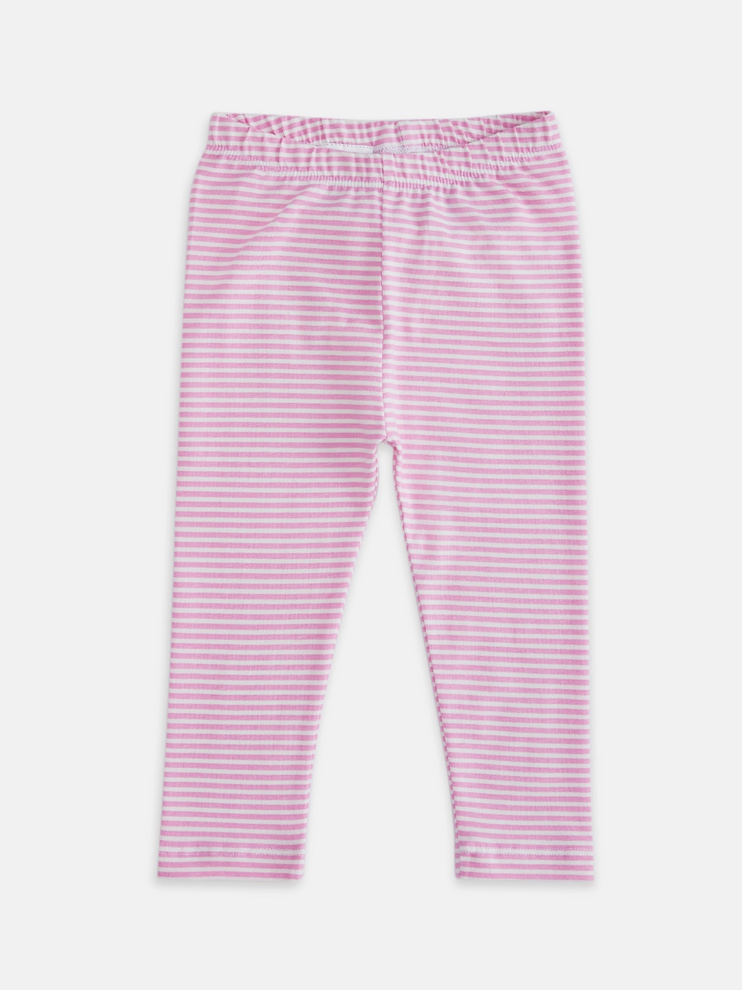 

Pantaloons Baby Girls Pink Stripped Cotton Lycra Ankle Length Leggings