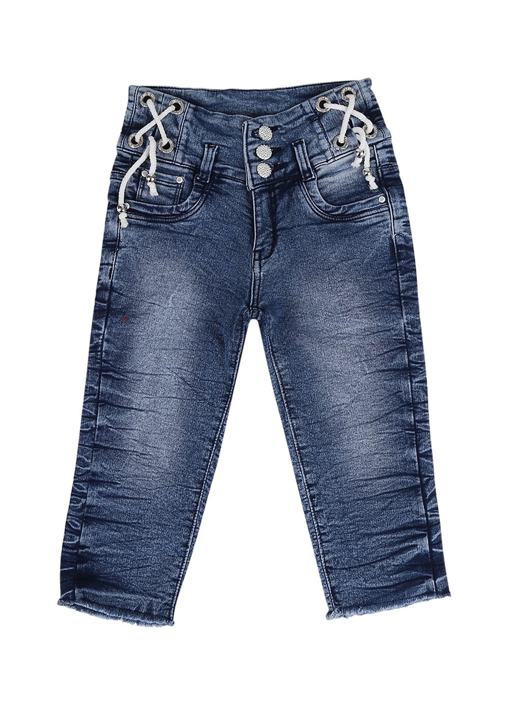 

V-Mart Kids Faded Cotton Denim Shorts, Blue