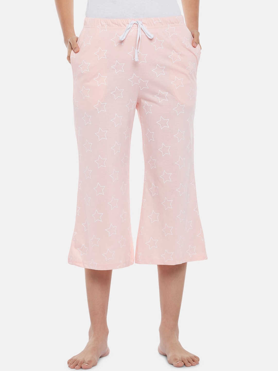 

Dreamz by Pantaloons Women Pink Printed Cotton Lounge Pants