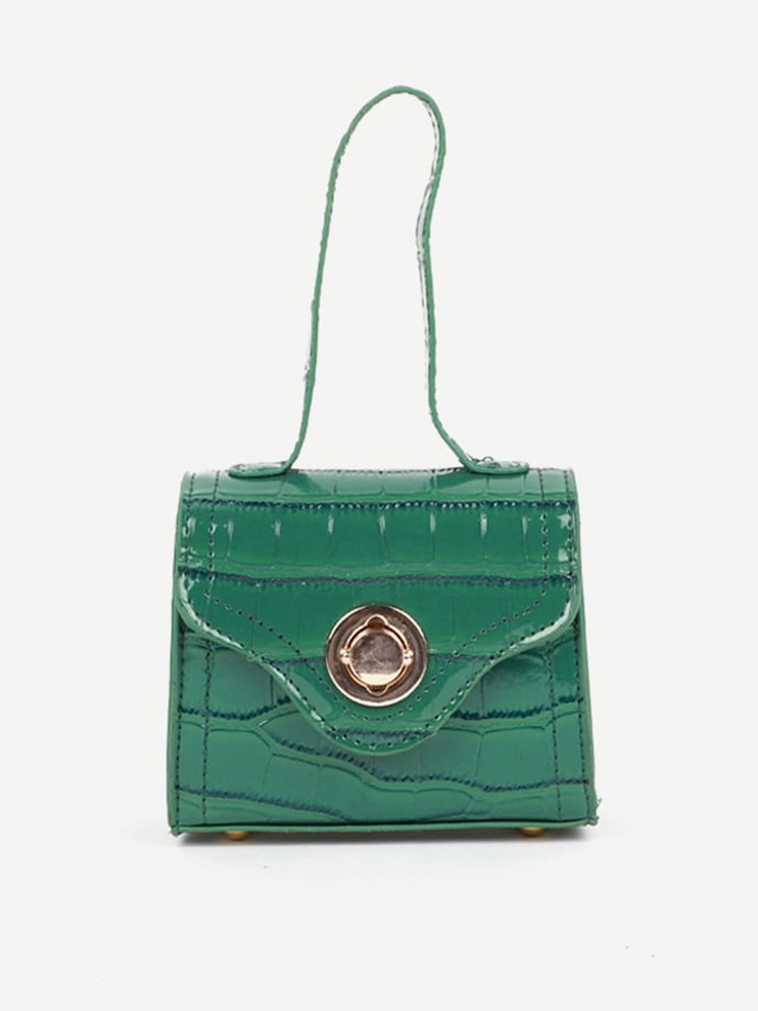 

Carlton London Green Animal Textured Structured Satchel