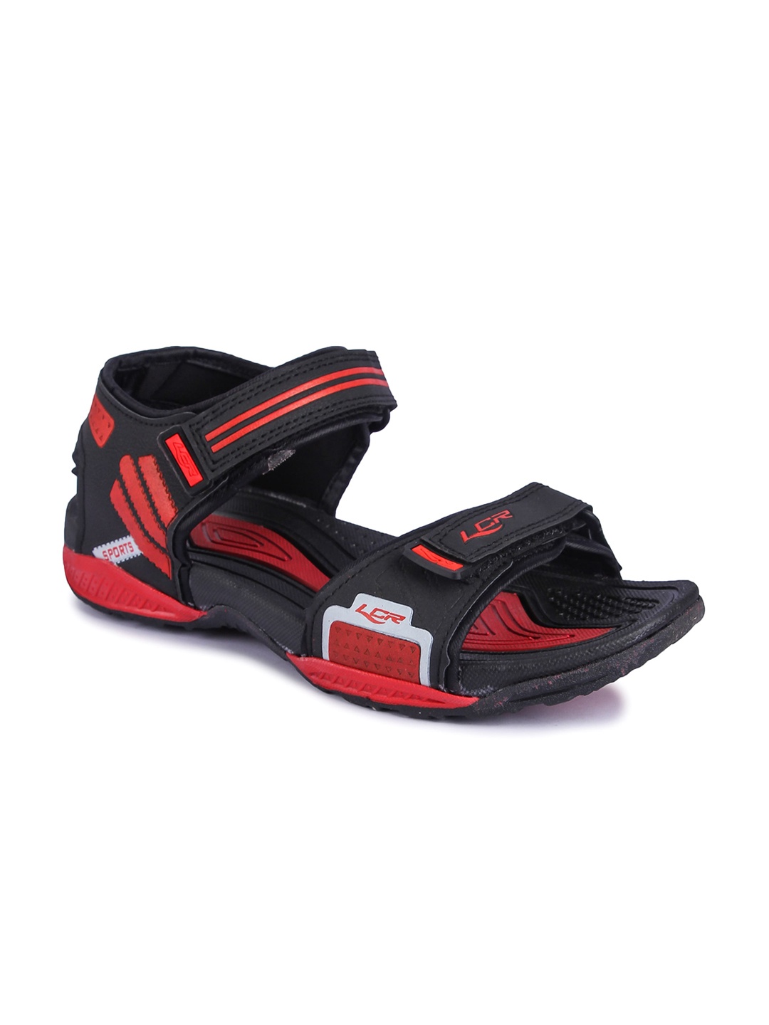 

Lancer Men Black & Red Solid Sports Sandals