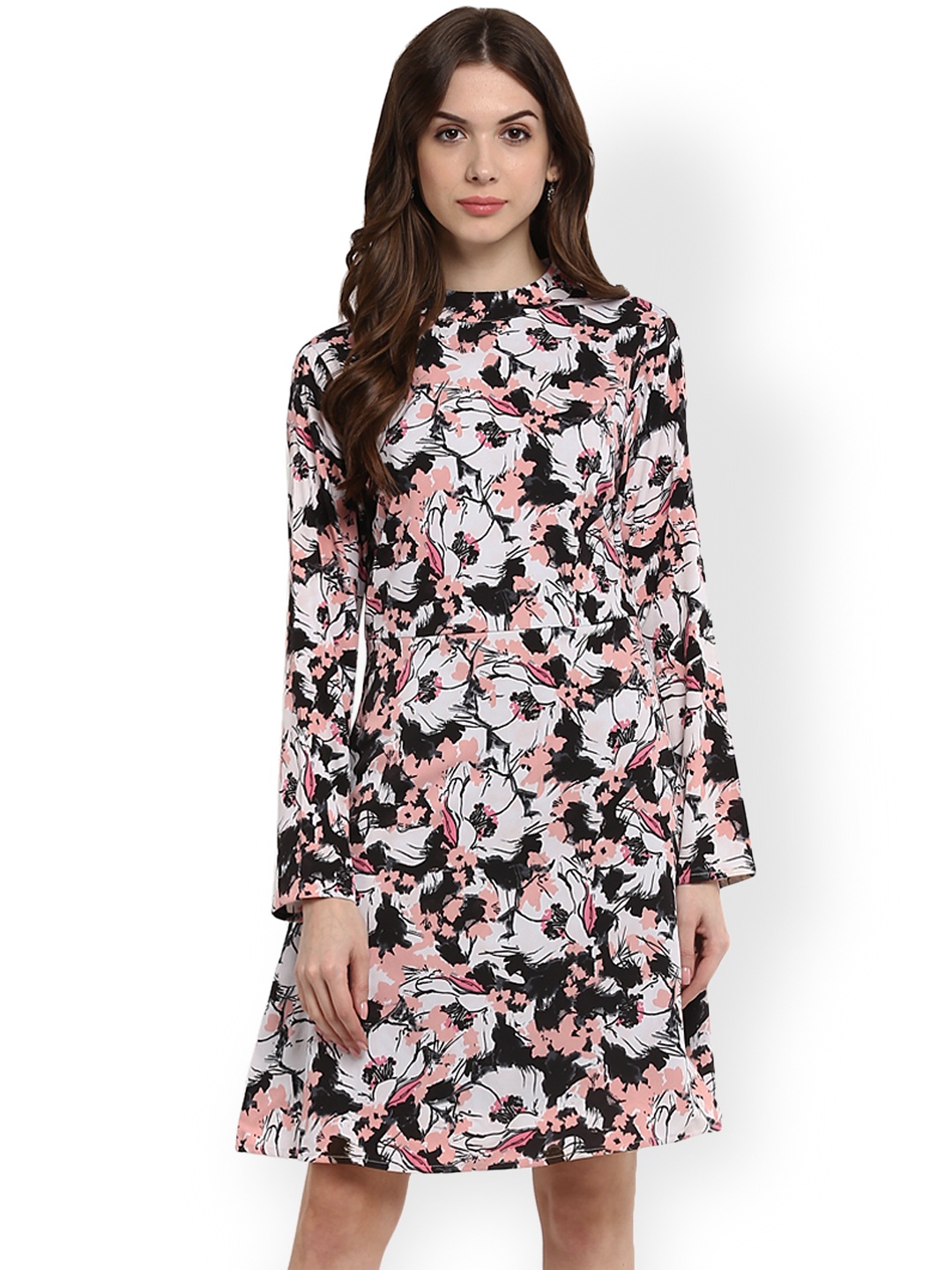 

Harpa Women White Printed A-Line Dress