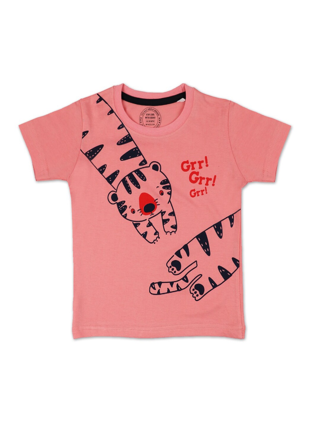 

Benny n Bunny Boys Pink Printed Cotton T-shirt