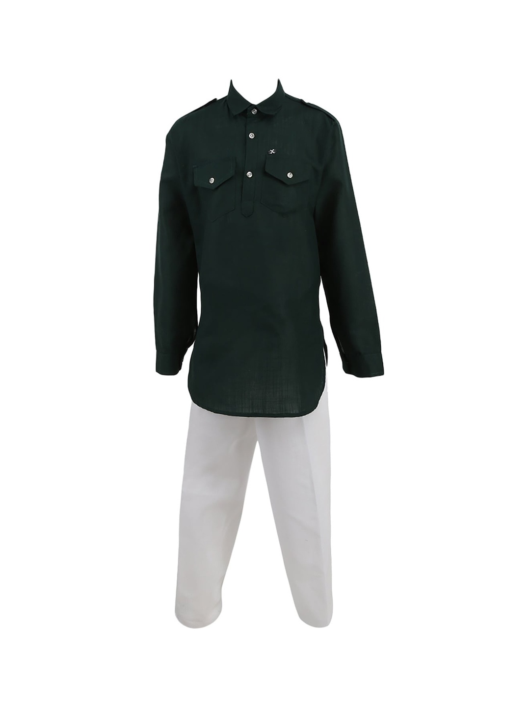 

V-Mart Boys Green Pure Cotton Kurta with Pyjamas